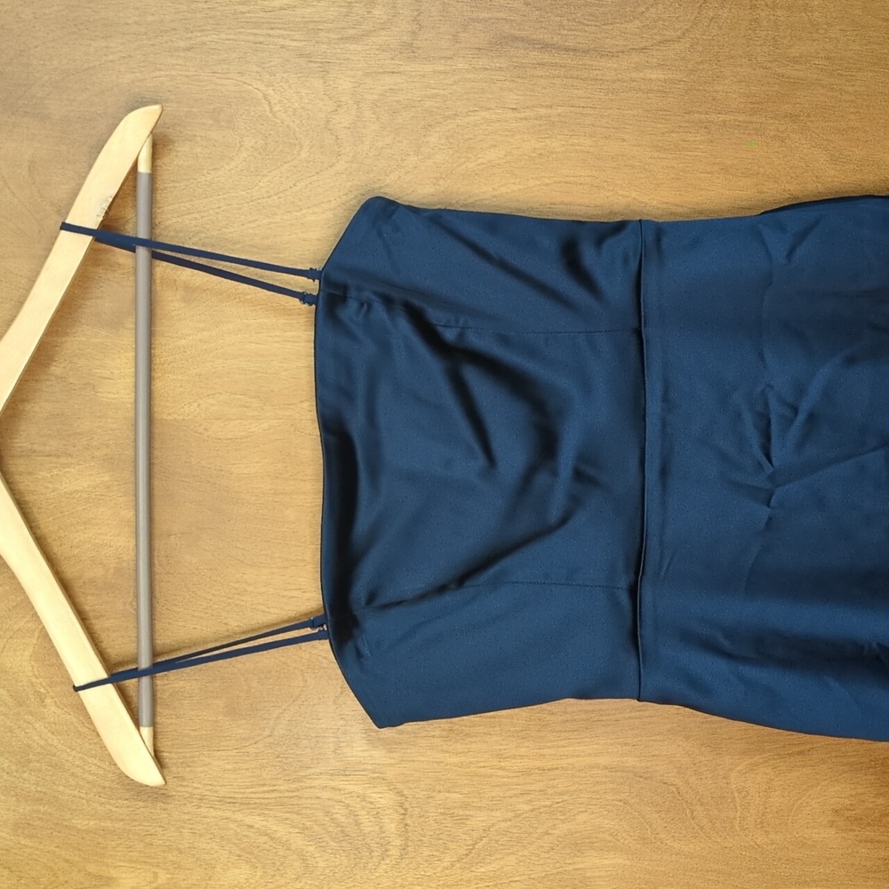 Abercrombie And Fitch Satin Maxi Dress In Navy Size S - Picture 5 of 13